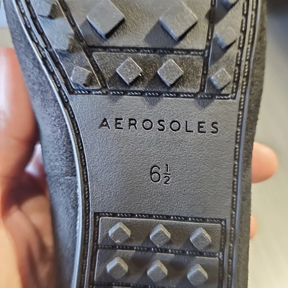 Aerosoles Women’s Size 6.5 Over Drive Loafers in Black Faux Suede Style #808 NEW